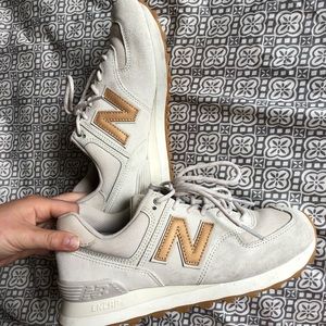 Cream New Balance shoes